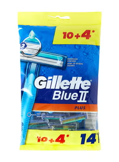 Blue II Plus, Mens Disposable, Razors 10+4 Count