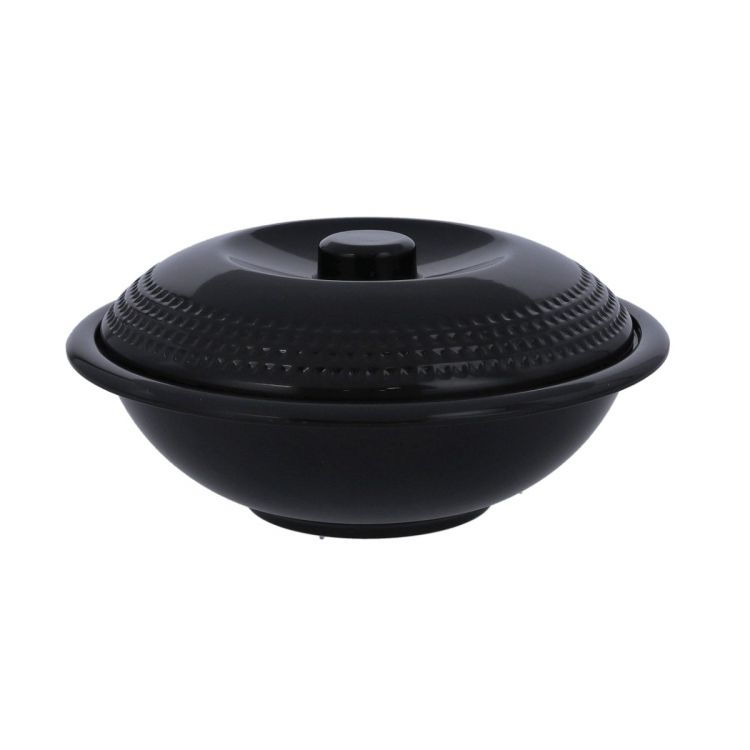 Royalford 10"Biza Serving Bowl With Lid - Melamine - Black