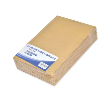 FIS Brown Bubble Envelopes, Peel and Seal, Pack 12 Pieces, 120X215 mm Size - FSAE120215