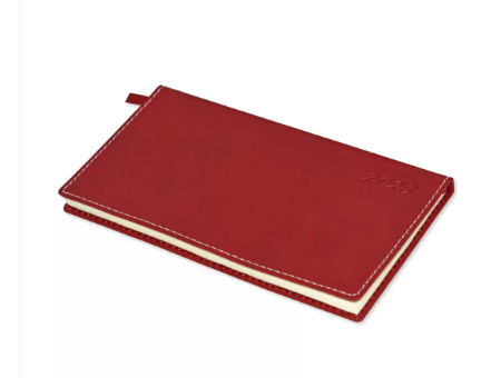 FIS 2023 Slim Diary Italian PU Round Corner (English) Sewn Cover Maroon - FSDI58E23MR