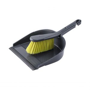 Royalford One Click Dustpan With Brush - Plastic - Black