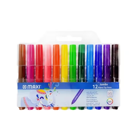 Maxi Jumbo Fiber-Tip Pens 12 PCS