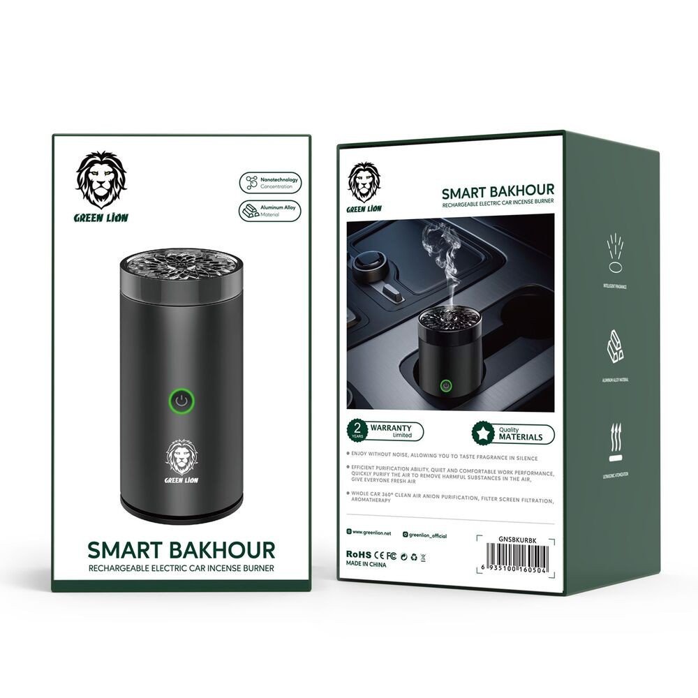 Green Lion Smart Bakhour Rechargeable Electric Car Incense Burner - Wine Red