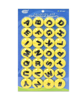 FIS Alphabetical Magets, English Language, Pack Includes 3 Sets (20mm set, 30 mm set, 40 mm set) -FSMIAE203040/3