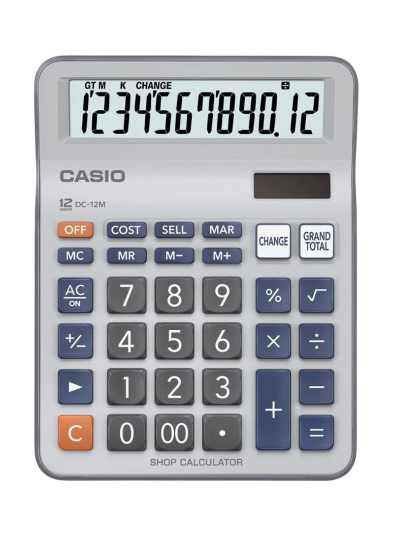 Casio 12-Digit Scientific Calculator White/Grey/Blue