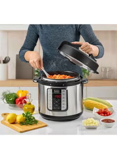 Smart Steam Pot Electric Pressure Cooker 7 In 1, With 12 Programs 6.0 L 1000.0 W PCP1000-B5 Silver/Black