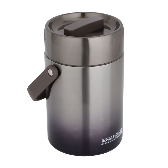 Double Wall Lunch Box, Vacuum Insulated Tiffin Box, RF10985 | Vacuum Insulated Food Jar With 2 SS Containers | Keeping Hot Food Hot & Cold Food Cold For Hours | PP Handle