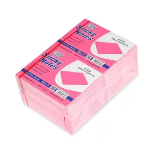 FIS Sticky Note Pad, 3X4 inches, Pack of 12, Ruled Neon Magenta -FSPO3X4RNMG