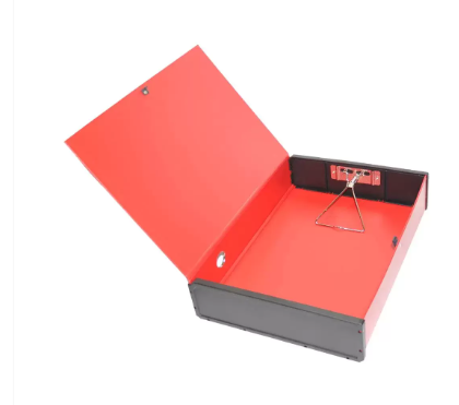 FIS Colored PP Rigid Box File Red Color with Black Plastic Sides, 210 x 330 mm - FSBFRIGIDPPRE