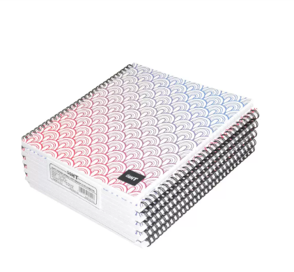 LIGHT Pack of 10 Spiral Soft Cover Notebook, Single Line , 10X8 Inches (25.4 X 20.32 cm) 100 Sheets - LINB1081610S