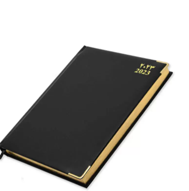 FIS Golden Executive Daily Diary 2023 (Arabic/English) Black - FSDI88AEG23BK