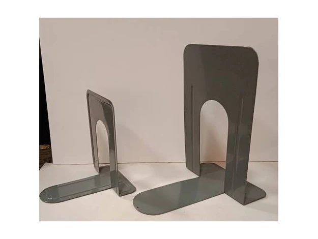 DELI 9263 Metal Book Ends, 9 inches, 51x32.5x21cm, 2pcs/set, Grey