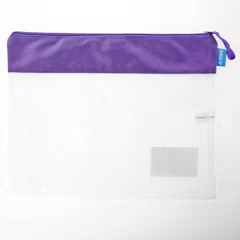 Maxi Eva Single Zipper Bag B4 With Name Card Holder Purple