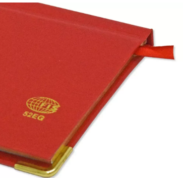 Fis 2024 Golden Slim English Diary Vinyl, 1 Side Padded Red -FSDI52EG24RE