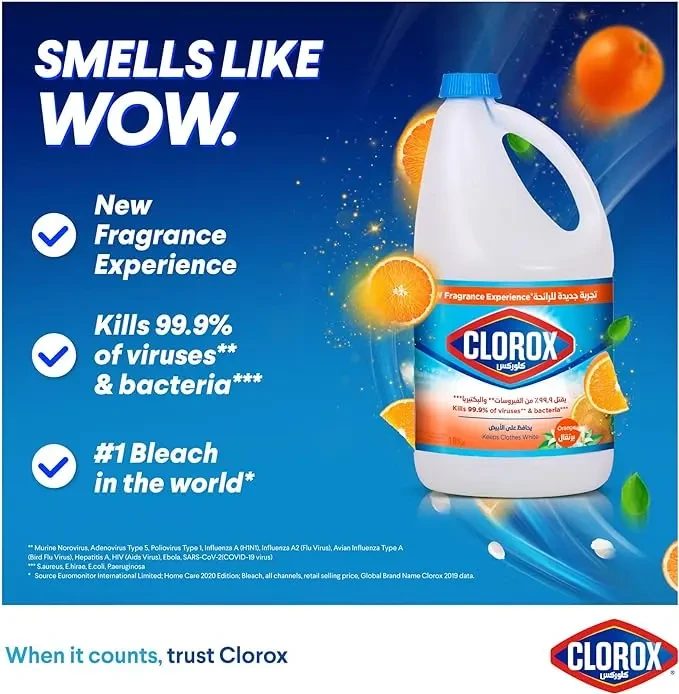 Clorox Liquid Bleach Orange Scent 8 x 1.89L