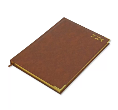FIS A4 Golden Diary 2024 (English) Brown - FSDI44EG24BR