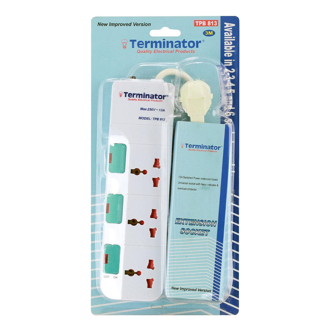 3 Way Universal Power Extension Socket 2RP 5M Cable