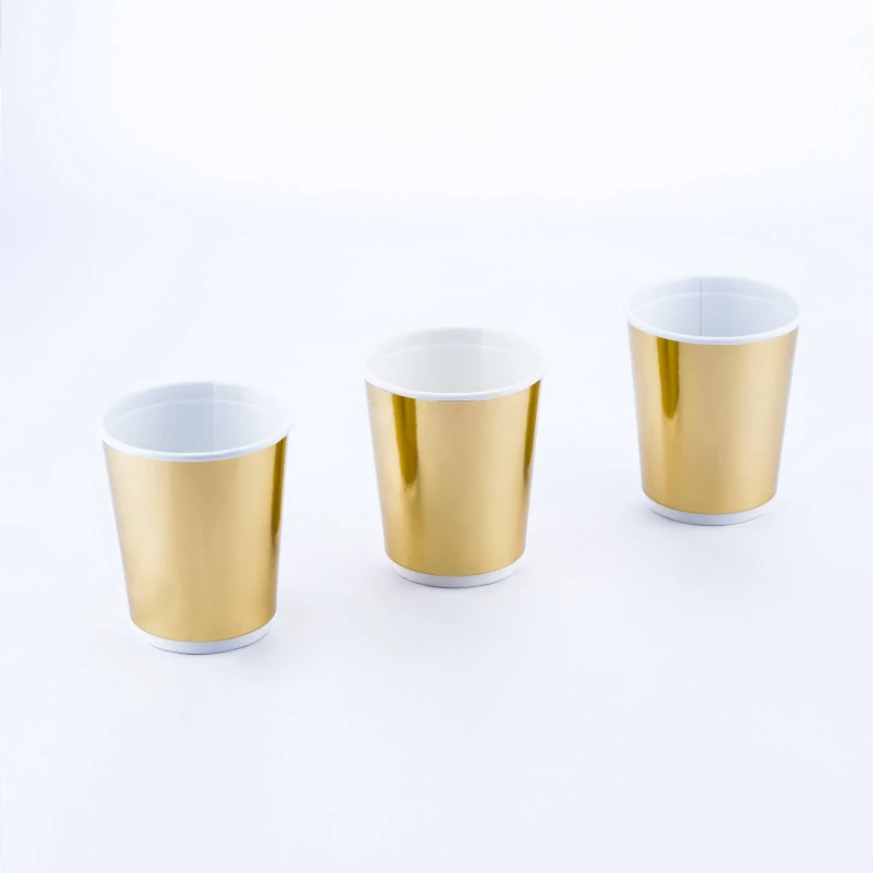 Gold Paper Cups Double Wall 8 Oz