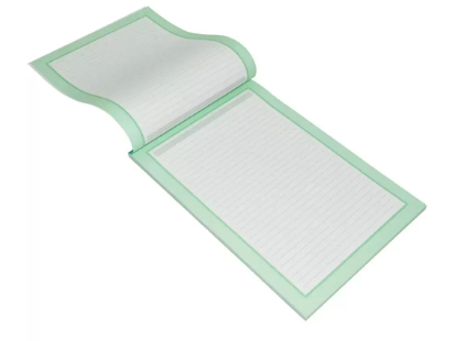 10-Piece FIS Writing Pads, Feint & Color Border, Single Ruled, 60 gsm, A4 Size (80 Sheets x 10-Piece) Green Color - FSPDFB80A4GR