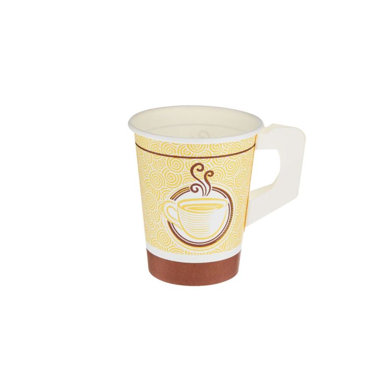 9 Oz Printed Single Wall Paper Cups With Handle 1000 Pieces