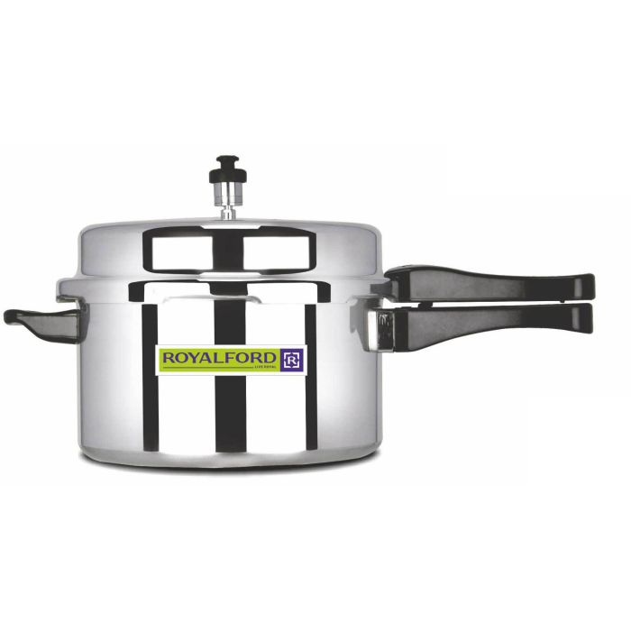 Royalford RF5803 7.5L Aluminum Pressure Cooker - Comfortable Handle Evenly Heating Cooker | Portable & Compact Design | Perfect For Chicken, Fish, Rice, Beef And More