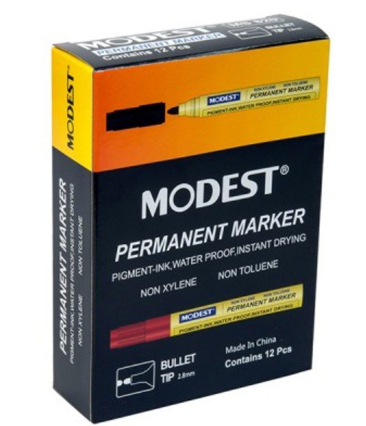 Modest Permanent Marker Bullet, Blue (Pack of 12)