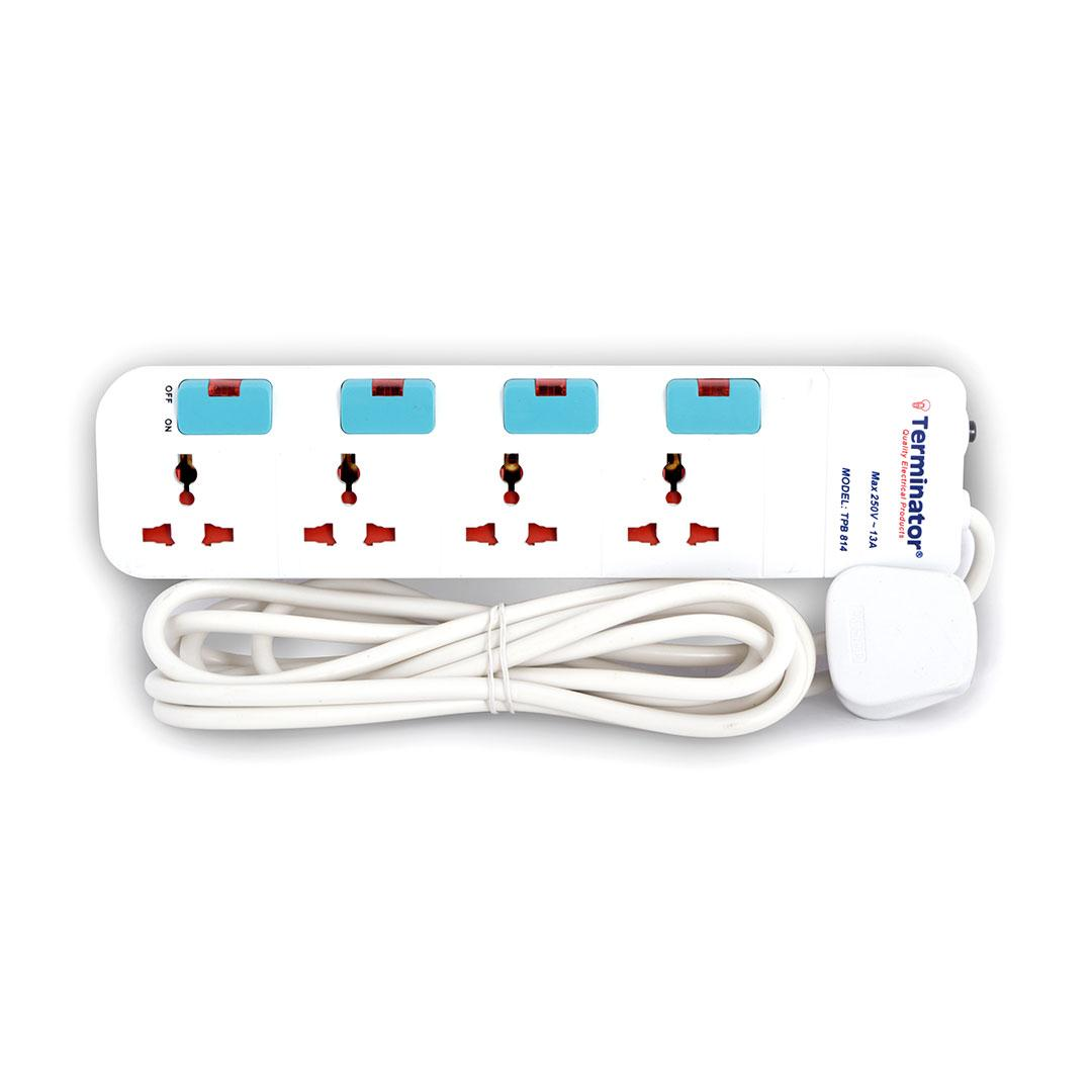 4 Way Universal Power Extension Socket 5M Cable 13A