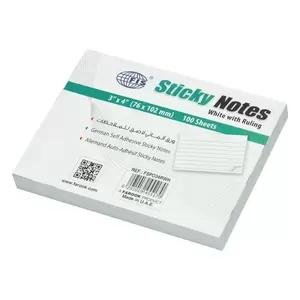 FIS Sticky Note, Colour White With Ruling, Size 3 x 4 Inch, 100 Sheets, Quantity per Pack 12 - FSPO34RWH