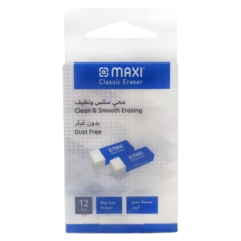 Maxi Classic Eraser Big Size Eraser 12 PCS