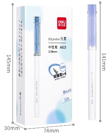 Deli a615 student gel pen 0.38mm reinforced needle tube Neutral Pen Student Cartoon Cute Signing Writing Creative Plastic