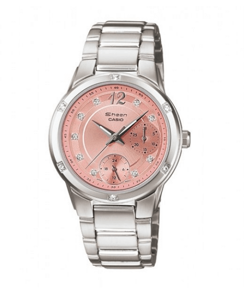 Casio Sheen SHN-3017D-4A2DR Multi Dial Women's Watch , Silver & Pink