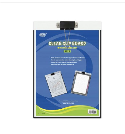 FIS CLEAR CLIP BOARD A4 SIZE