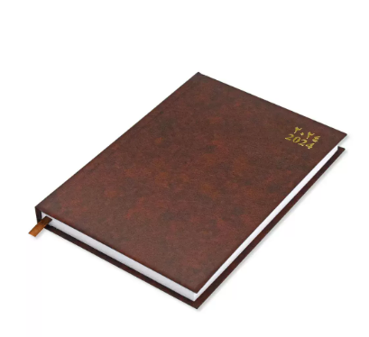 Fis 2024 A5 Diary,Vinyl, (Arabic/English) Hard Cover Brown -FSDI21AE24BR