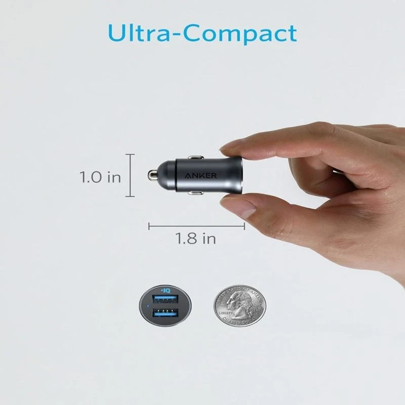 Anker PowerDrive 2 Alloy B2B - UN Black Iteration 2 Car Charger