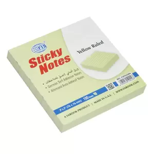 FIS Sticky Note, Colour Yellow with Ruling, Size 3 x 3 Inch, 100 Sheets, Quantity per Pack 12 - FSPO33RN
