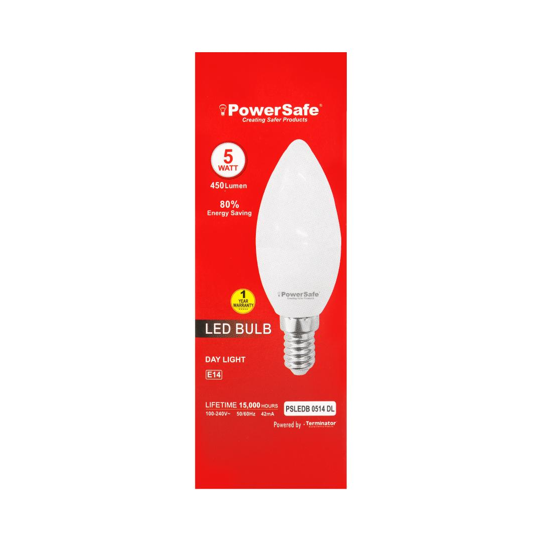 PowerSafe brand 5W LED Candle Bulb E14 – Day Light