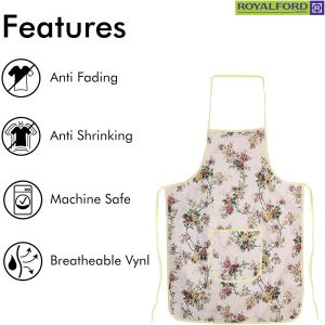 Royalford Apron Standard 76x58cm - Vinyl - White - 04 L