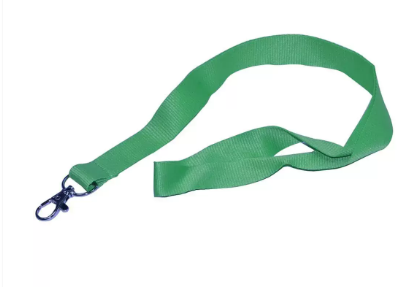10-Piece FIS Flat Lanyard Green with Metal Hook 2X90cm - FSNA05-2CM/10