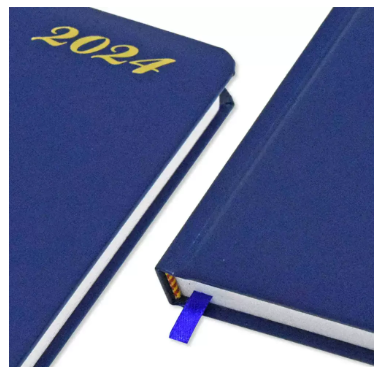 FIS Diary 2024 English (Round Corners) Blue, A5 - FSDI23E24BL