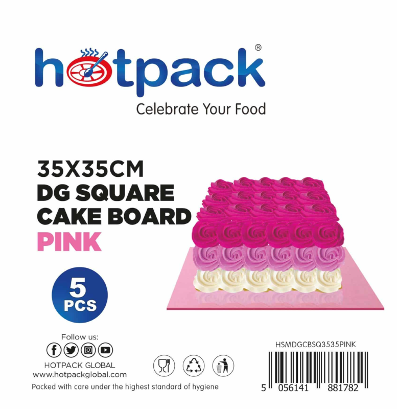 Pink Square Cake Board 5 Pieces