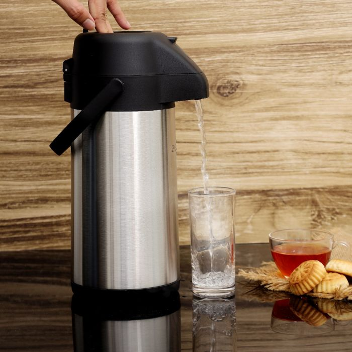 Airpot Flask, Double Wall Vacuum Insulation, 2500ml, RF10530 | Durable Stainless Steel Inner Pot | Portable & Leak-Resistant | Perfect For Camping, Hiking Etc