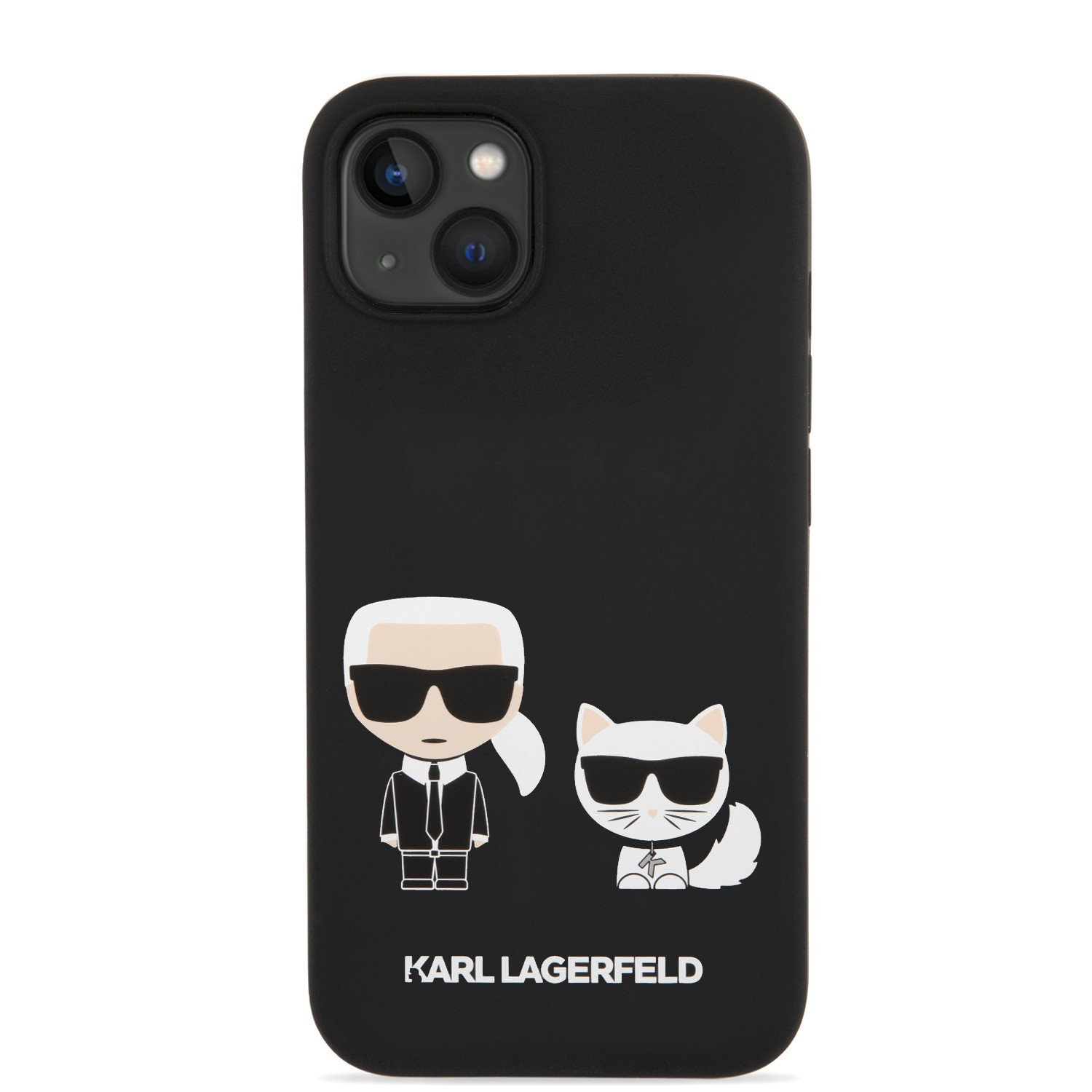 Karl Lagerfeld Liquid Silicone Karl & Choupette Case for iPhone 14 Plus (6.7") - Black
