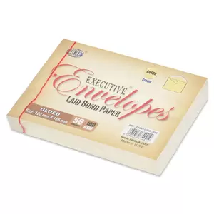 FIS Pack of 50 Executive Laid Paper Envelopes, 100 GSM, Size 120 X 185mm, Glued, Color Cream