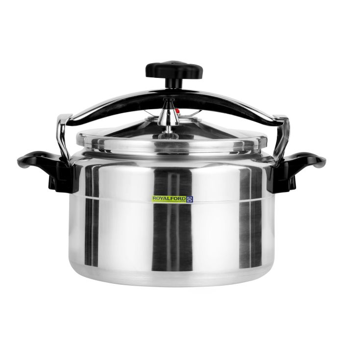 Royalford 15.0 L Aluminum Pressure Cooker- RF11177| Equipped With Multi-Safety Device And Unique Pressure Indicator| Durable Aluminum Alloy Construction With Firm Handles| Compatible With Gas, Ceramic