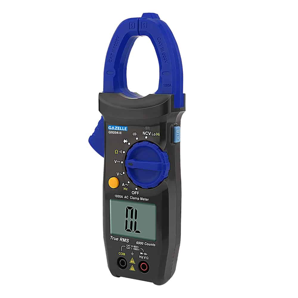 GAZELLE G9204-II AC DIGITAL CLAMP METER, 1000V, 33MM JAW, CAT II 1000V/CAT III 600V
