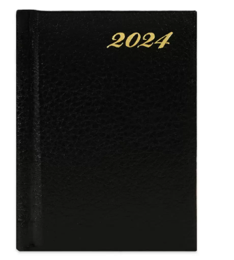 FIS Bonded Leather Pocket Diary 2024 (English) Hard Cover Black - FSDI10EB24BK