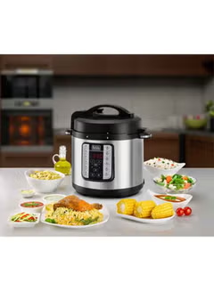 Smart Steam Pot Electric Pressure Cooker 7 In 1, With 12 Programs 6.0 L 1000.0 W PCP1000-B5 Silver/Black