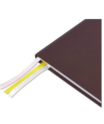 FIS Budget Planner with Elastic Pen Loop, Vinyl, Size A5, White Paper, 100 GSM, 128 Pages, Hard Cover, Round Corners, Colour Chocolate - FSORA5BPLANVCH