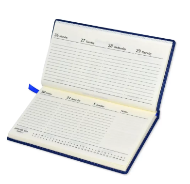 FIS 2023 Slim Diary Italian PU Round Corner (English) Sewn Cover Blue - FSDI58E23BL