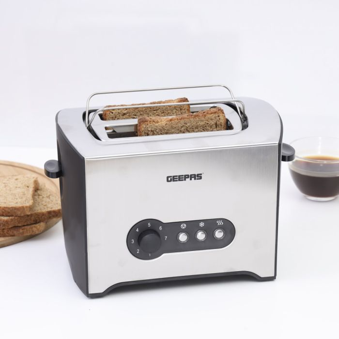 900W 2 Slice Toaster - Stainless Steel Bread Toaster With High Lift Function - Reheat/Cancel/Defrost Function & Removable Crumb Tray - Lift & Lock Function, Wide 2 Slots | 2 Year Warranty